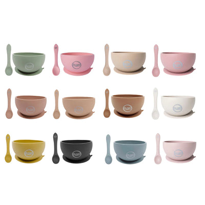 My Little Giggles Silicone Bowl & Spoon Set - Powder Rose