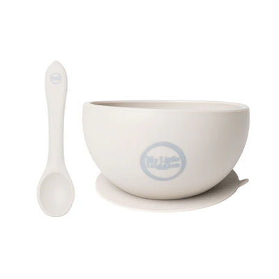 My Little Giggles Silicone Bowl & Spoon Set - Light Grey