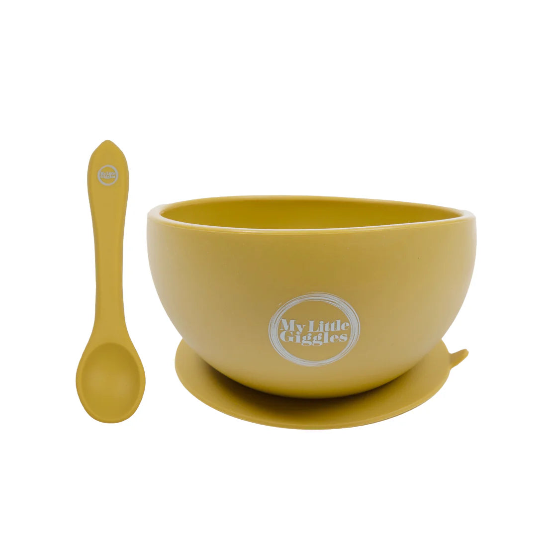 My Little Giggles Silicone Bowl & Spoon Set - Mustard