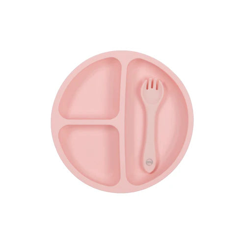 My Little Giggles Silicone Bento Plate - Blush Pink