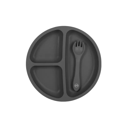 My Little Giggles Silicone Bento Plate - Dark Grey