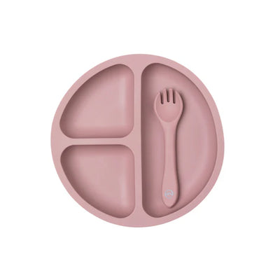 My Little Giggles Silicone Bento Plate - Powder Rose