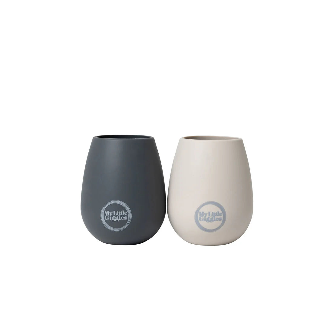 My Little Giggles Silicone Tumbler 2 Pack - Dark Grey & Light Grey