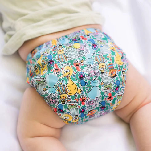 Monarch Classic Swim Nappy With Snaps - Sesame Street Sketch