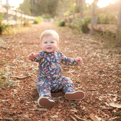 Monarch Bamboo Long Romper Bootysuit - Peter Rabbit Classic