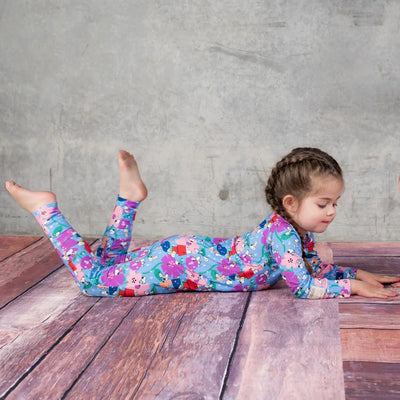 Monarch Bamboo Long Romper Bootysuit - Snoopy In Bloom