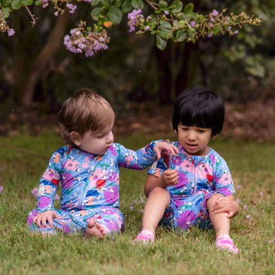 Monarch Bamboo Short Romper Bootysuit - Snoopy In Bloom