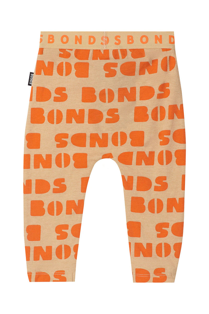 Bonds Stretchies Leggings - Bonds Block Orange Jam