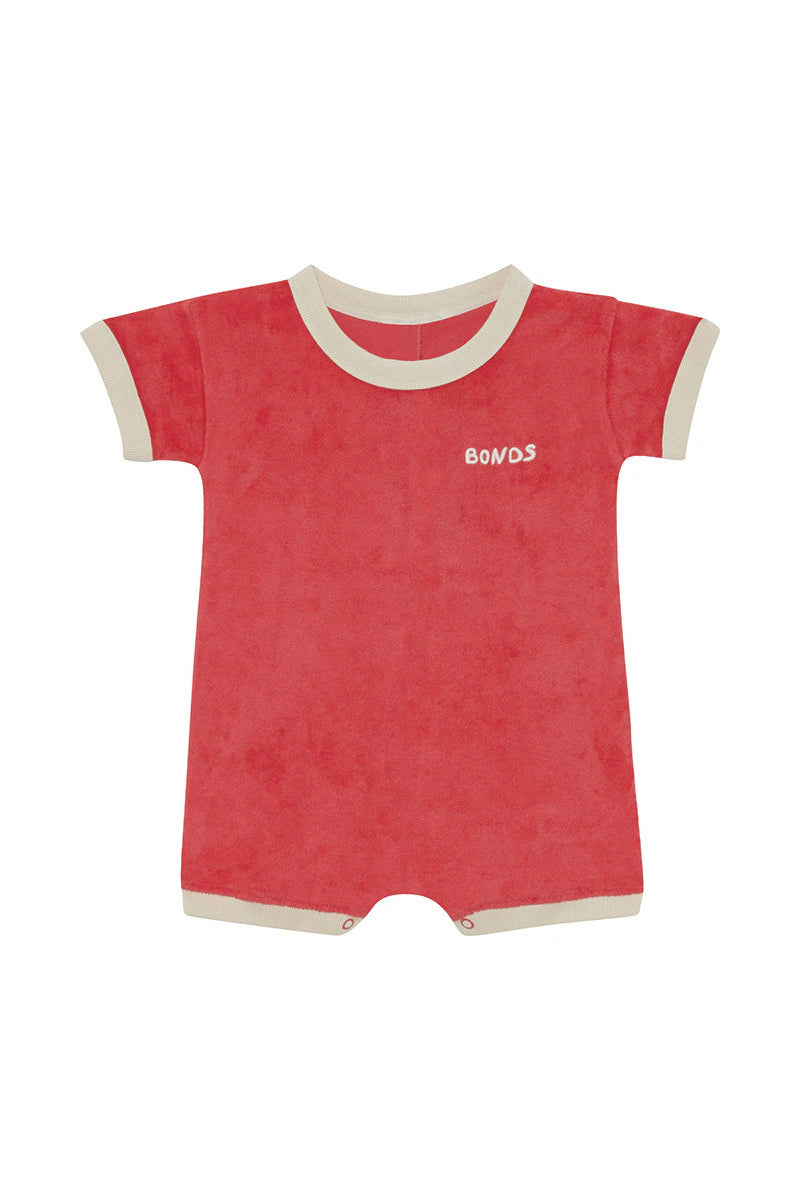 Bonds Terry Towel Tee Suit - Cherry Soda