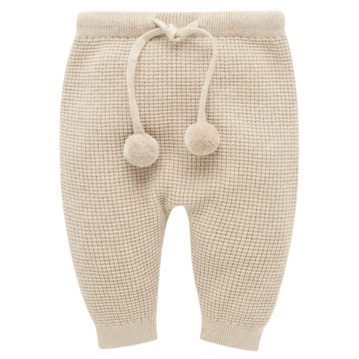 Purebaby Waffle Knit Legging - Biscuit Melange