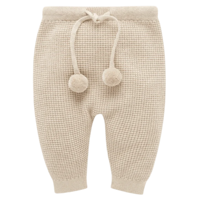 Purebaby Waffle Knit Legging - Biscuit Melange