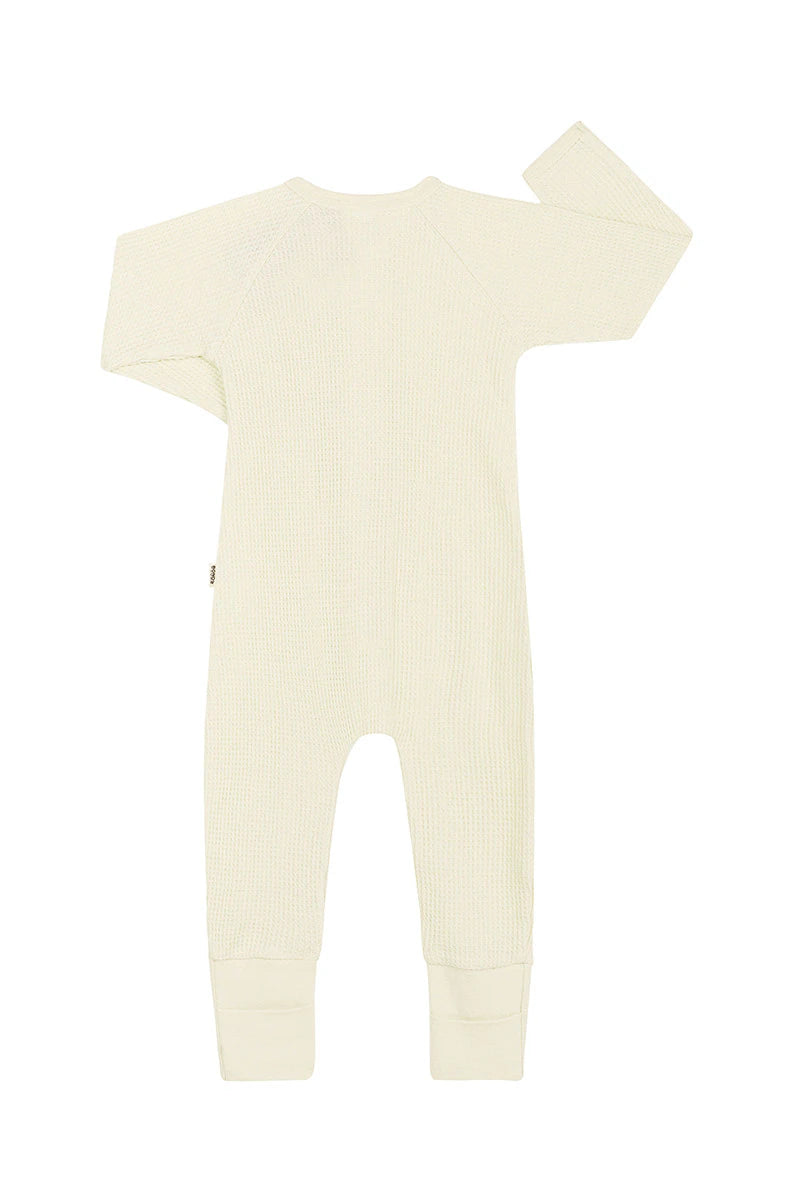 Bonds Waffle Zip Wondersuit - Sesame Seed