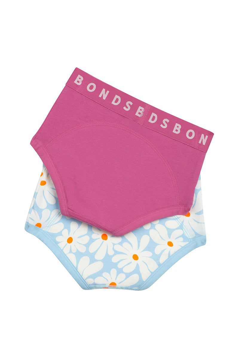 Bonds Whoopsies Toilet Training Undies 2 Pack - Dancing Daisies/ Pink Zing