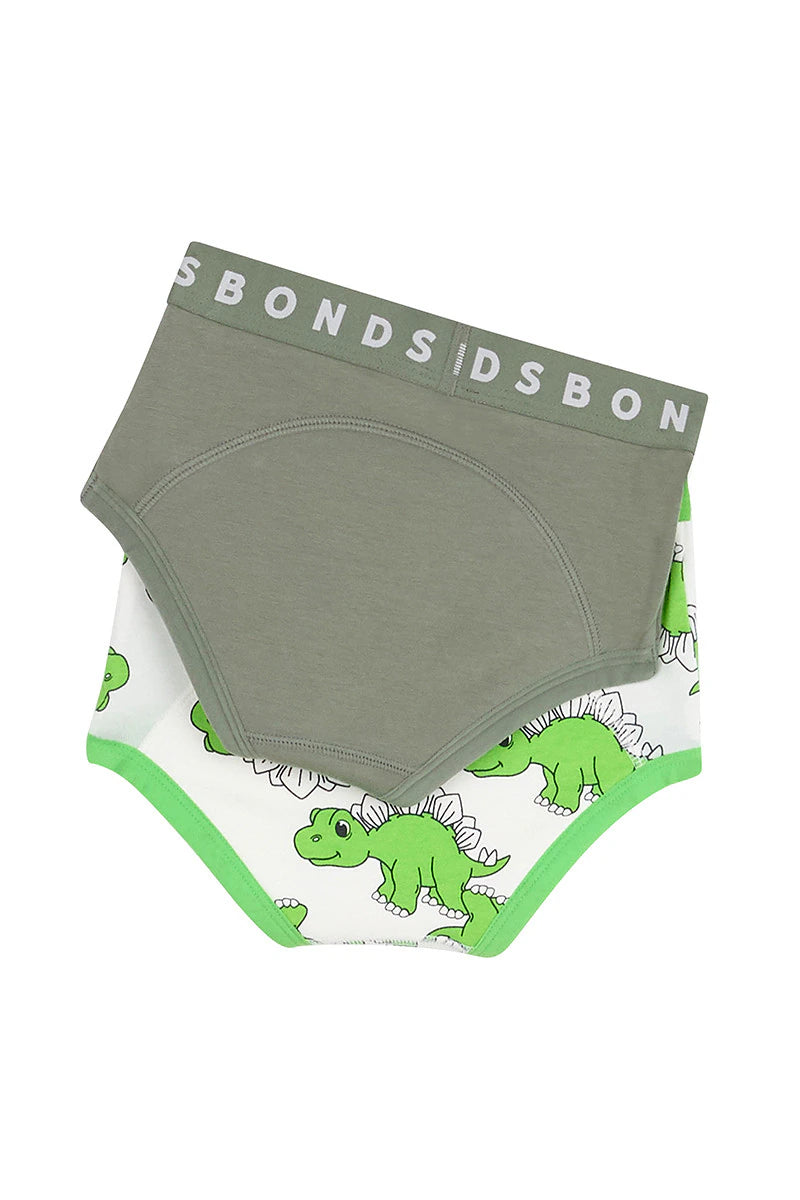 Bonds Whoopsies Toilet Training Undies 2 Pk - Stellar Stegosaurus Major Key Green