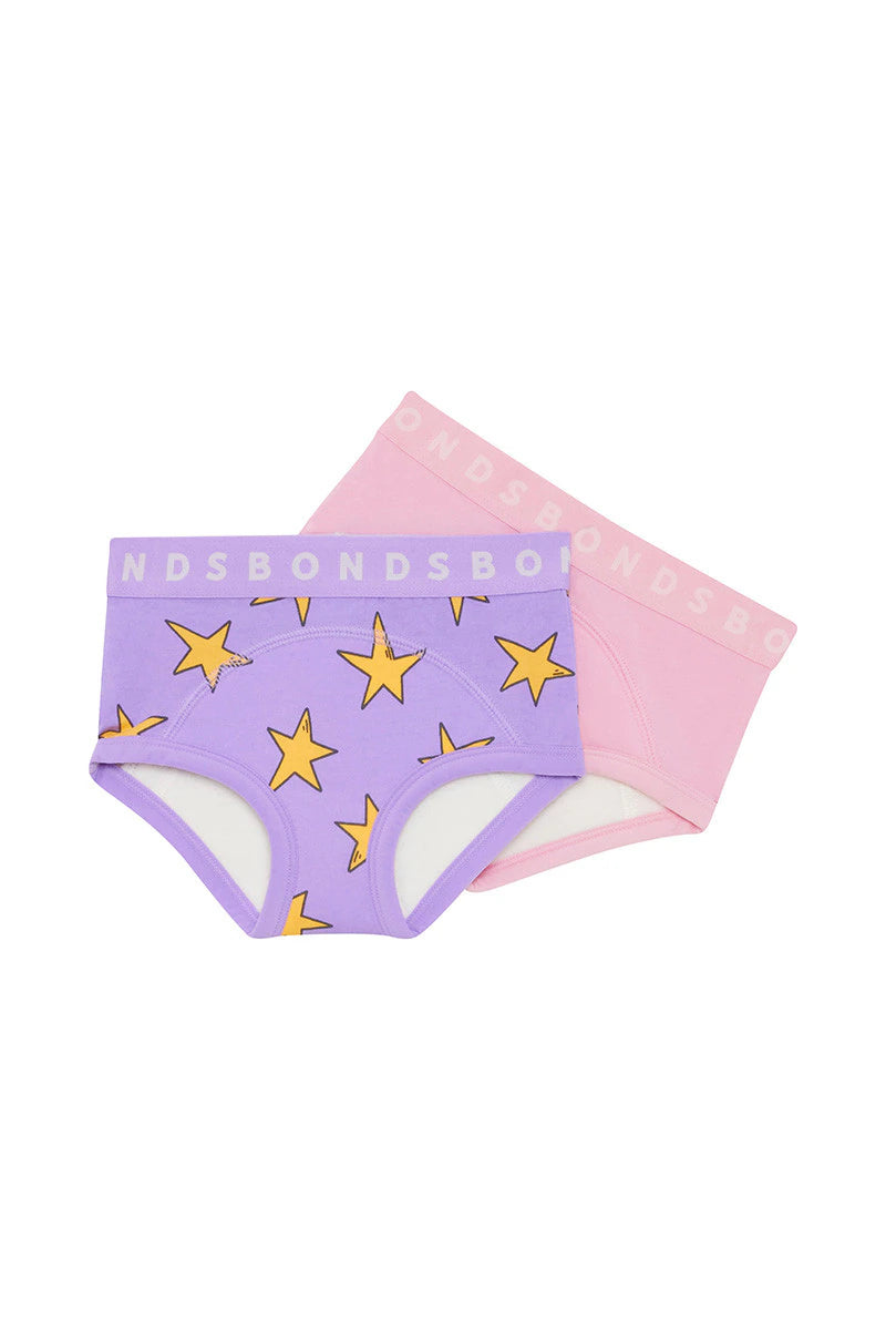 Bonds Whoopsies Toilet Training Undies 2 Pack - Twinkle Twinkle Star/Feeling Flushed Pink