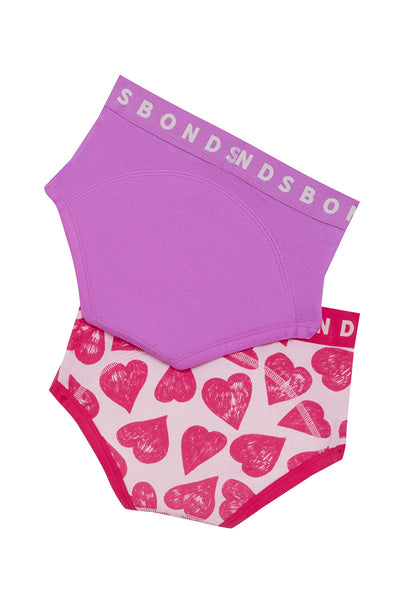 Bonds Whoopsies Toilet Training Undies 2 Pack - Bonds Love/Foolish Pink