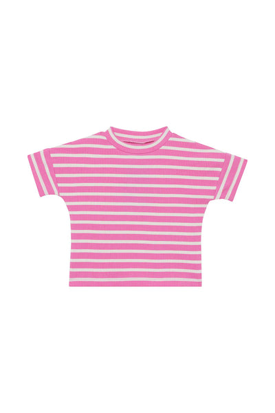 Bonds Wide Needle Rib Tee - Lolly Ice Pink/Marscapone