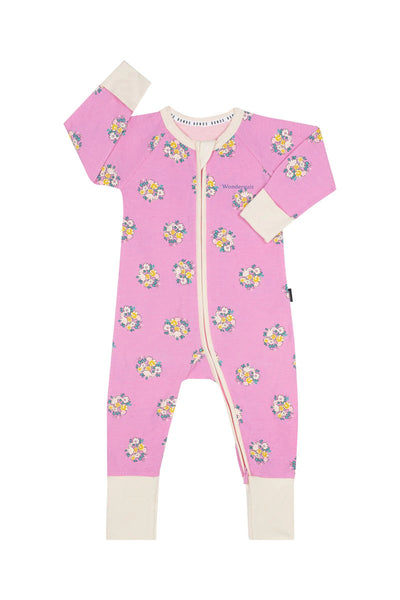 Bonds 2 Way Zip Wondersuit - Blooming Petals Pink