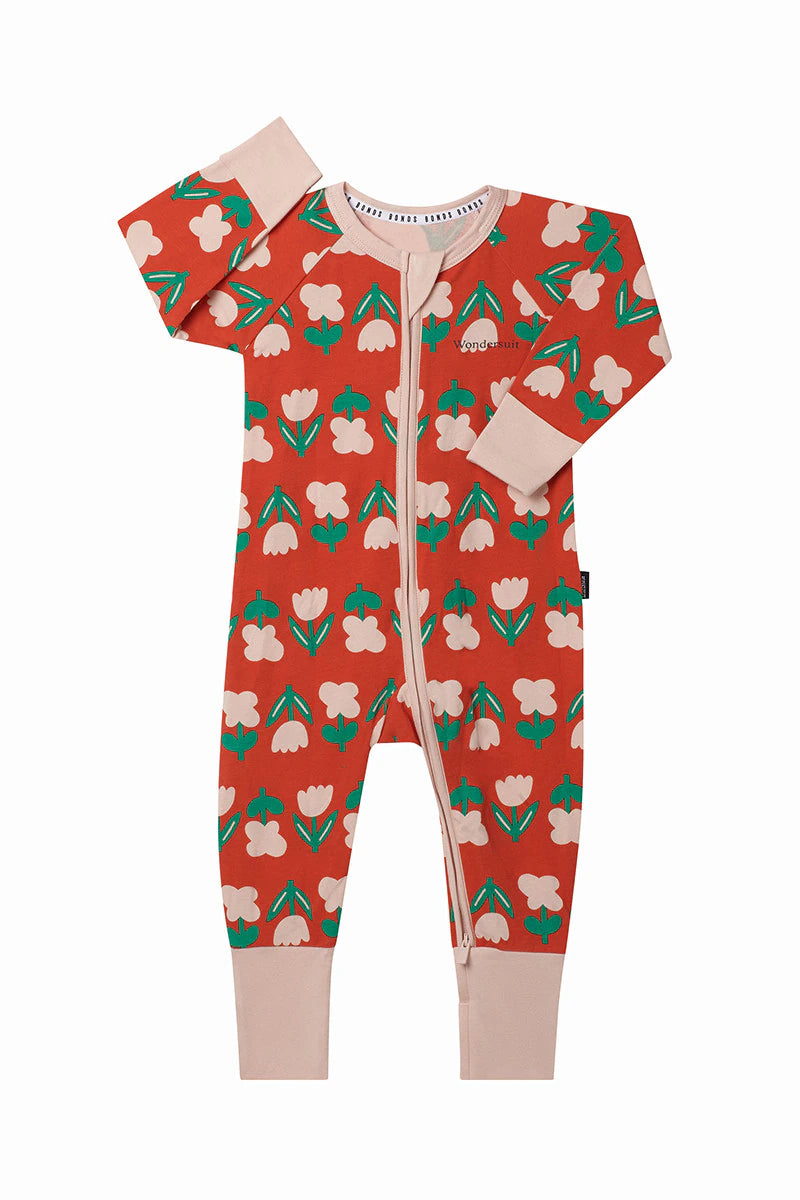 Bonds Zip Wondersuit - Tulip Fields Red