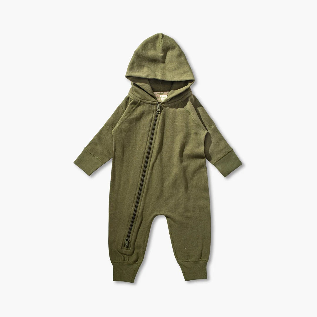 Sapling Child Organic Mistletoe Green Winter Zipsuit