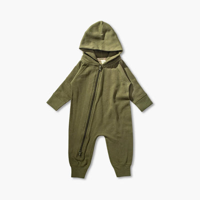 Sapling Child Organic Mistletoe Green Winter Zipsuit