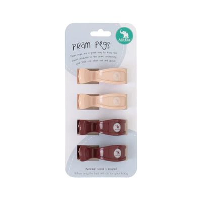 All 4 Ella 4 Pack Pegs Peach/Burgundy