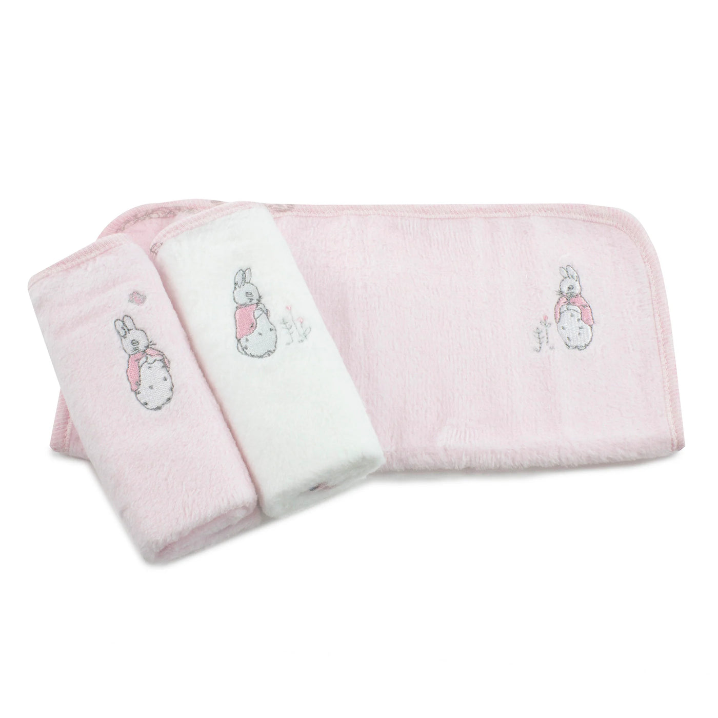 Bubba Blue Peter Rabbit 'Cloud' 3 Pack Face Washers - Pink