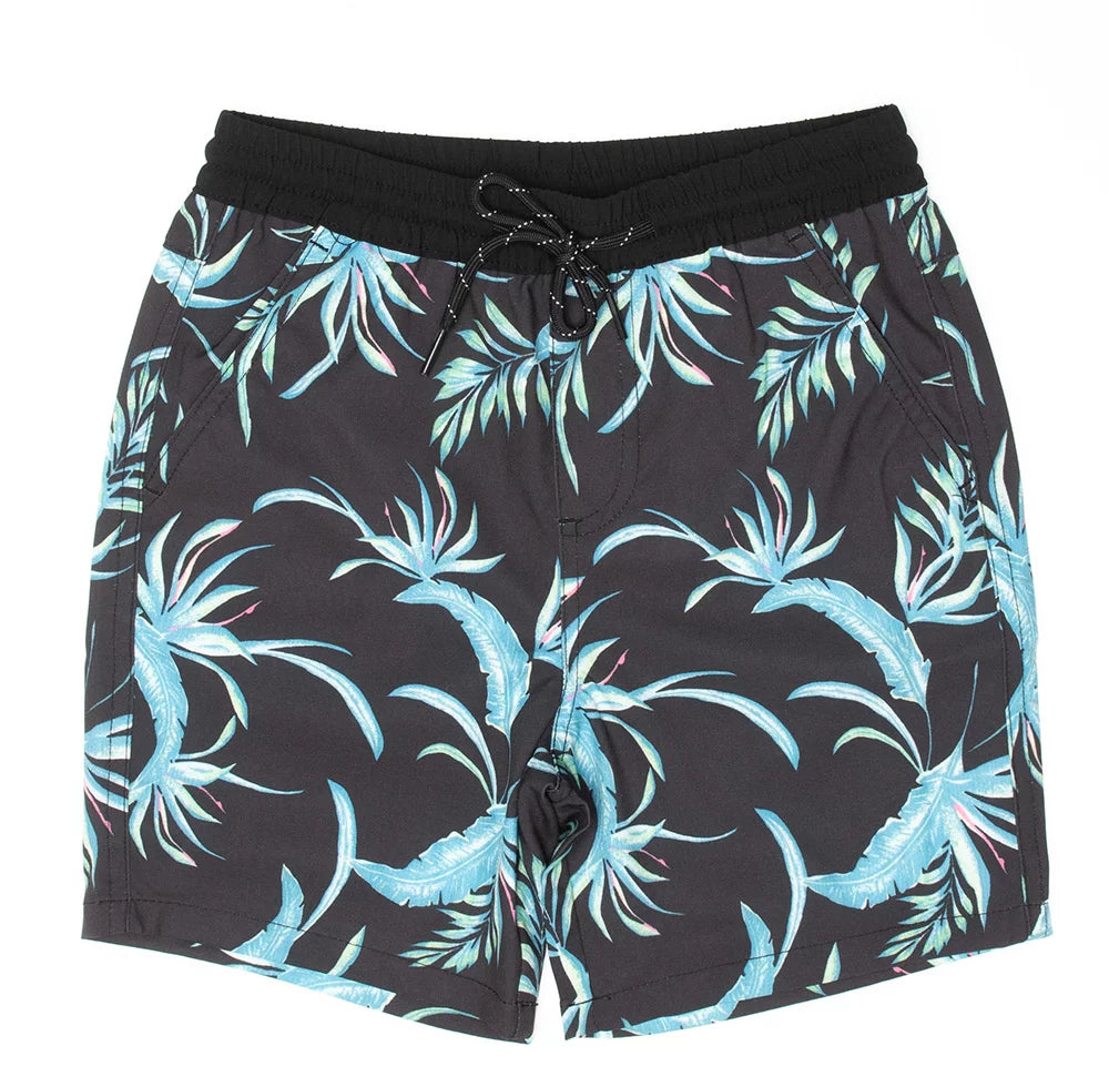 Lost Society Boardshort - Blue Feather Print