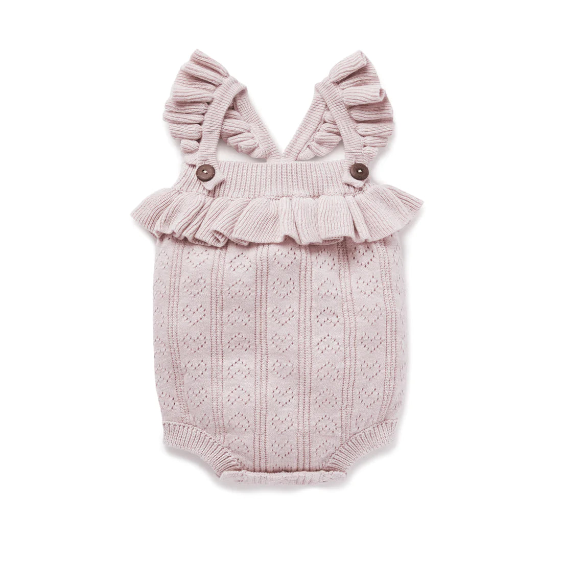 Aster & Oak Heart Knit Romper - Violet