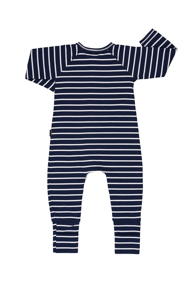 Bonds 2 Way Zip Wondersuit - Black Sea & White Stripe