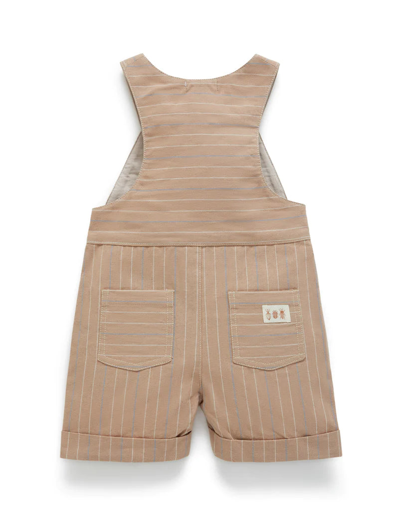 Purebaby Linen Blend Overall - Taupe Stripe