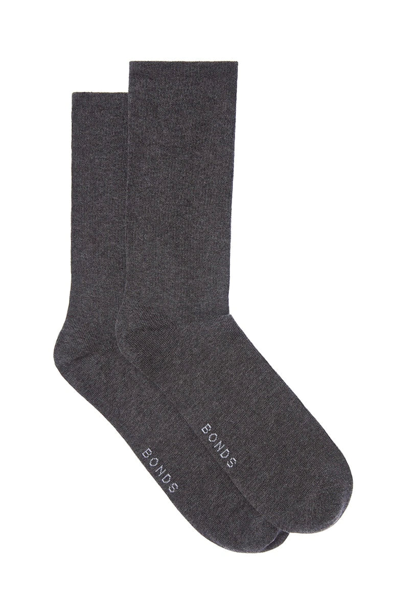 Bonds Mens Oxford Business Crew Socks 3 Pack - Charcoal Marle