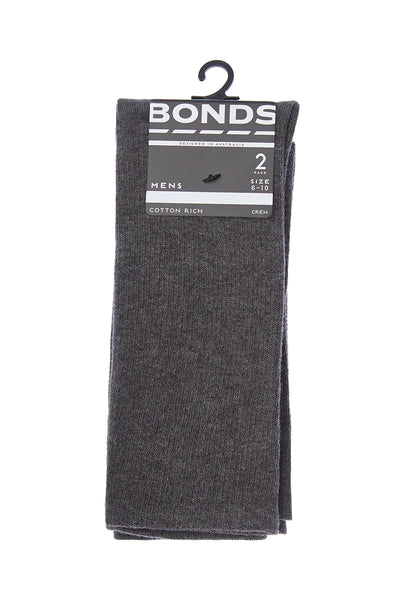 Bonds Mens Oxford Business Crew Socks 3 Pack - Charcoal Marle