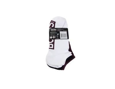 Bonds Mens Cushioned Low Cut Socks 3 Pack - Plum/Black/White