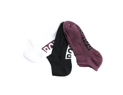 Bonds Mens Cushioned Low Cut Socks 3 Pack - Plum/Black/White