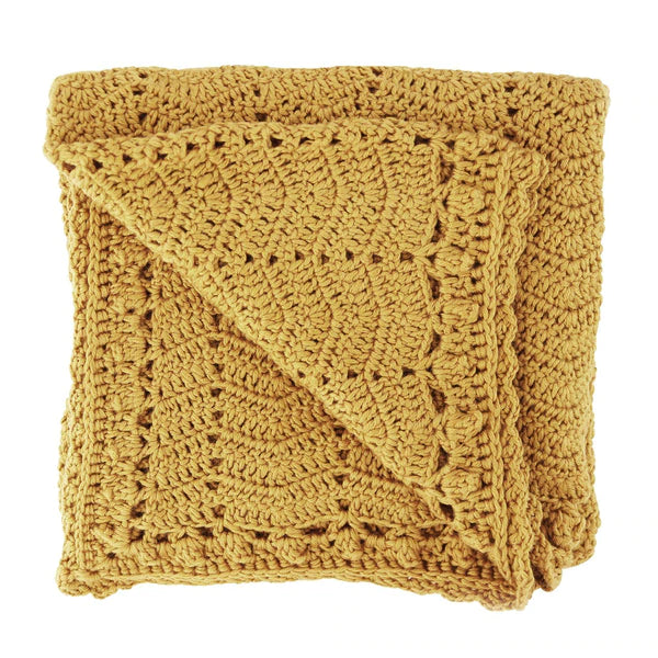 O.B Designs Crochet Baby Blanket - Turmeric