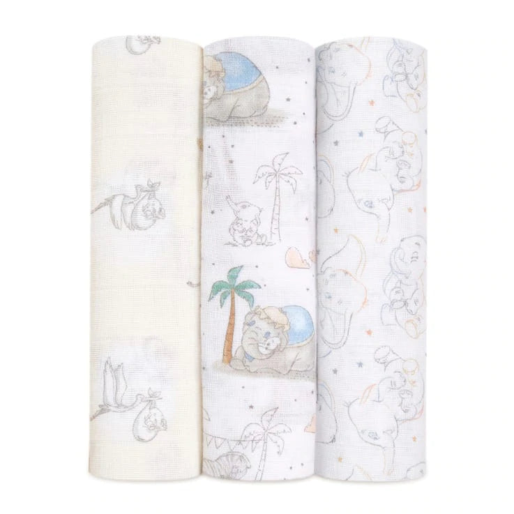 Aden and Anais Disney Swaddles 3 Pack - My Darling Dumbo